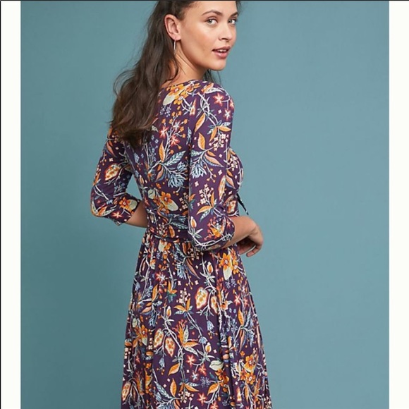 Anthropologie Beloved Dress NWT Purple Midi New - Picture 3 of 8